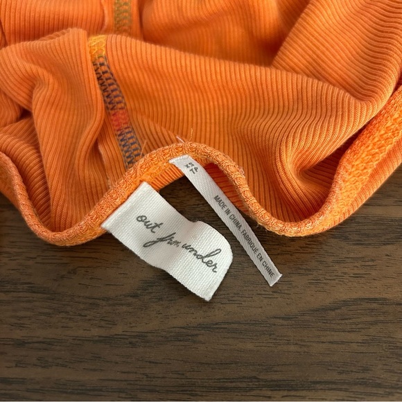 UO OUT FROM UNDER Orange Long Sleeve Crop Top XS - Picture 6 of 11